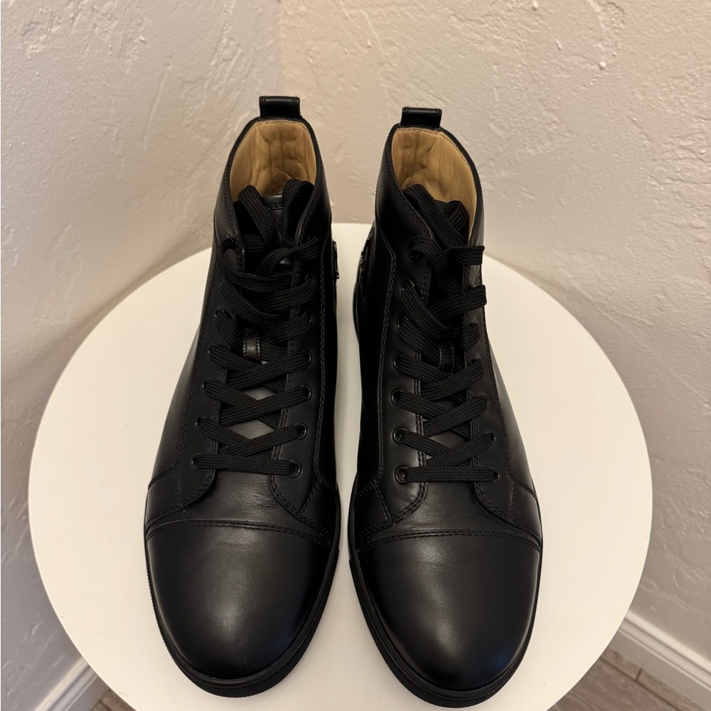 Christian Louboutin Black Leather high top sneakers size 44.5
